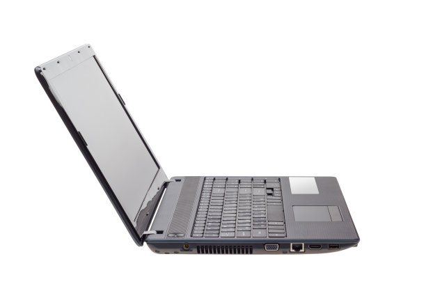 电子收集-现代笔记本电脑隔离在白色背景图片下载