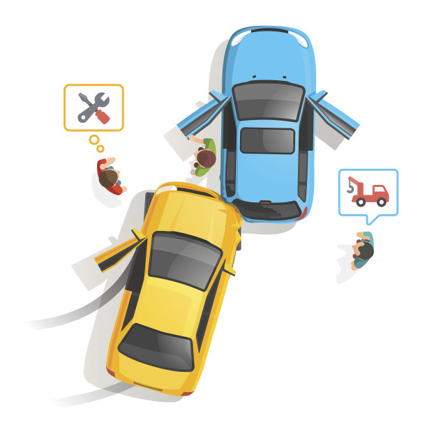 汽车交通事故俯视图图片下载