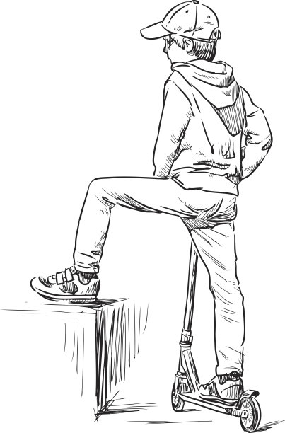 骑摩托车的小男孩图片下载