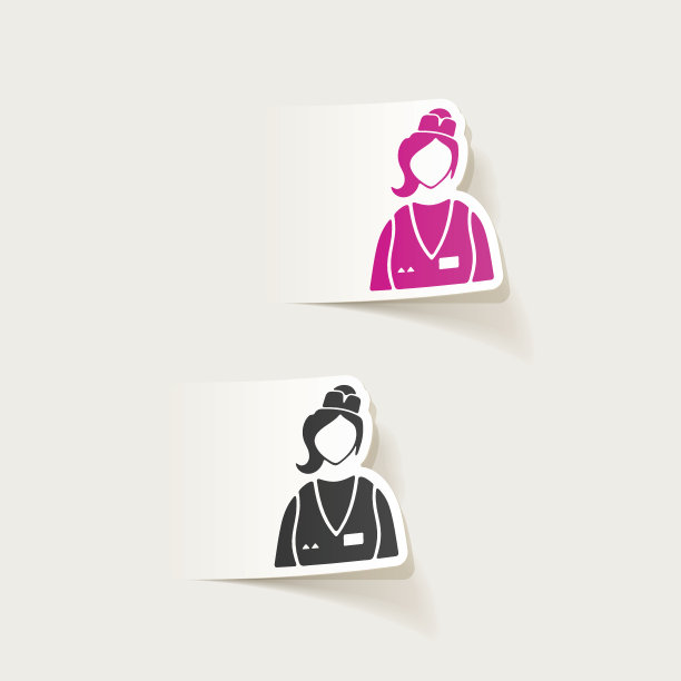 现实的设计元素。女售货员图片下载