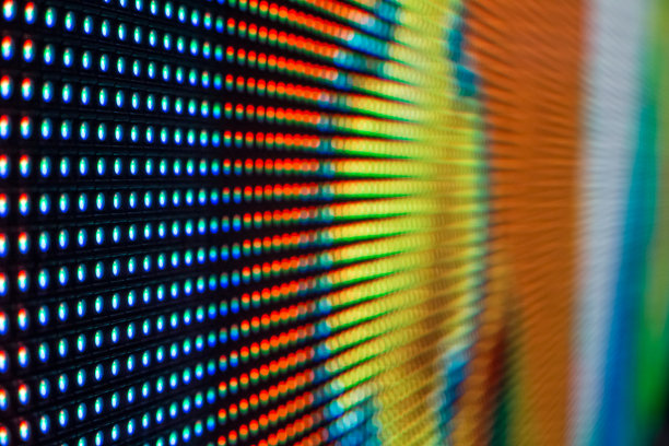 亮蓝色和橙色的LED贴片屏幕图片下载