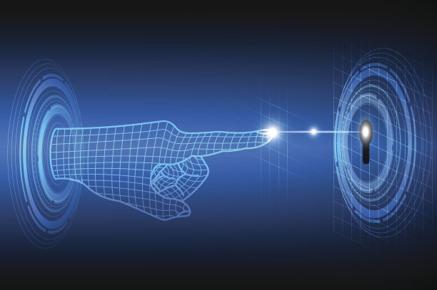 用指纹扫描仪对隐私和安全概念进行了技术抽象图片下载