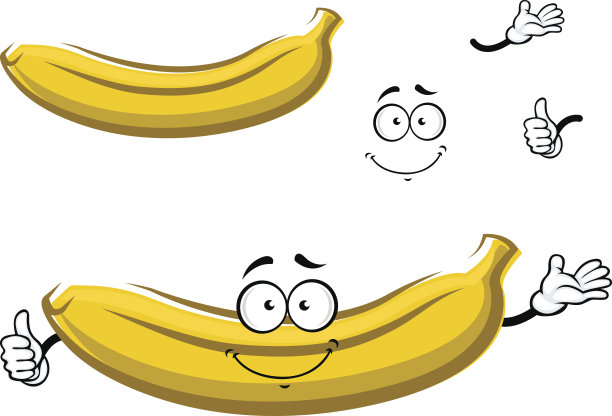 卡通隔离香蕉果实黄色图片下载