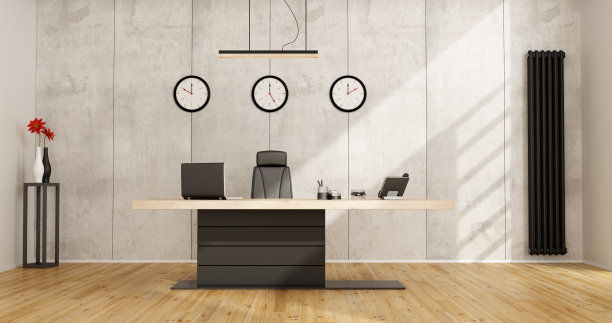 极简主义的办公室和现代的办公桌图片下载