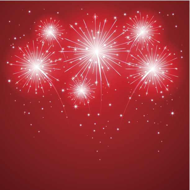 红色的烟花素材图片