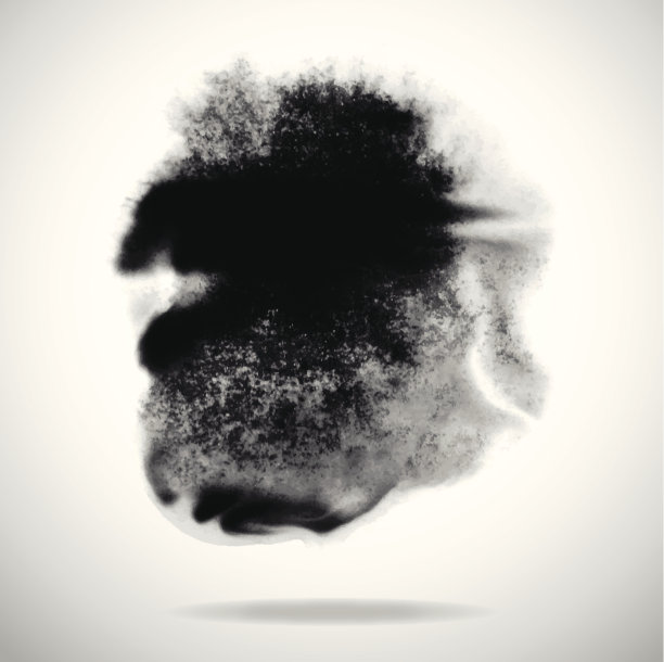矢量黑色墨水飞溅在白色背景上图片下载