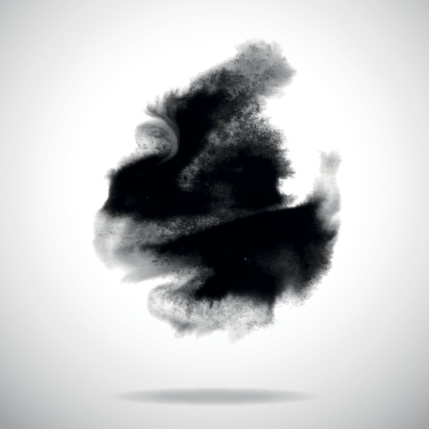 矢量黑色墨水飞溅在白色背景上图片下载