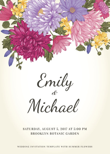 用鲜花的邀请。图片下载