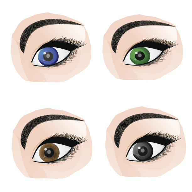 四种不同颜色的眼睛图片下载