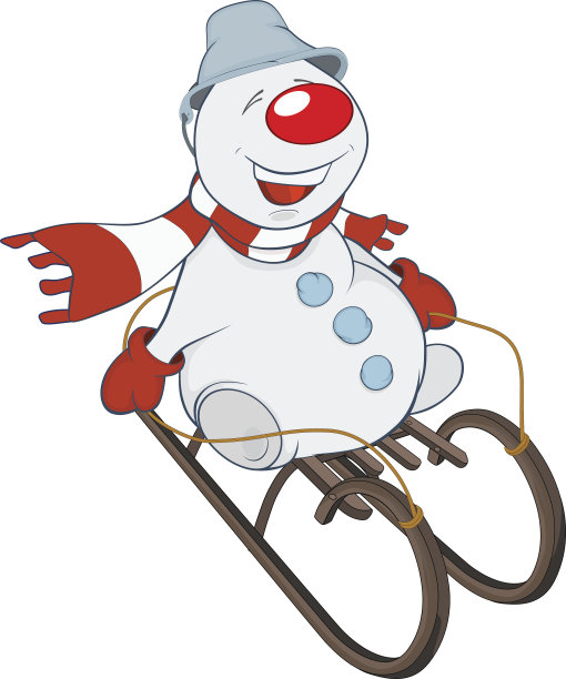 可爱的雪人插图。卡通人物图片下载