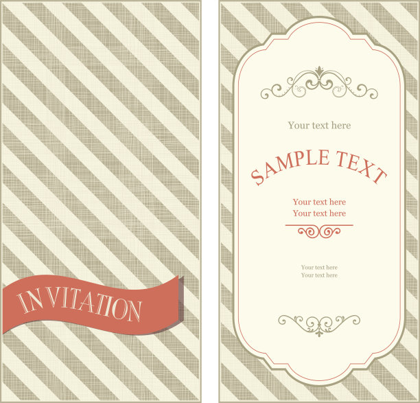邀请卡在复古的背景与对角线图片下载