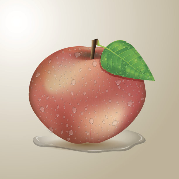 红苹果和水滴图片下载