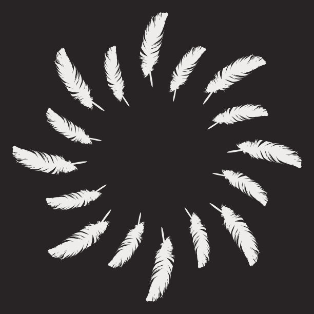 白色的羽毛折叠成一个圈图片下载
