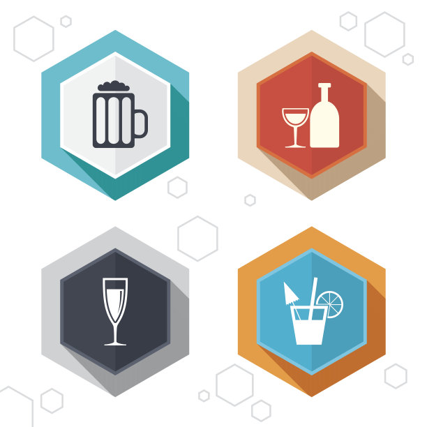 酒精饮料的迹象。香槟,啤酒图标图片下载