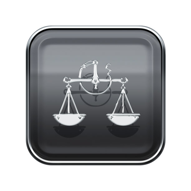 天秤座星座图标灰色，孤立在白色背景图片下载