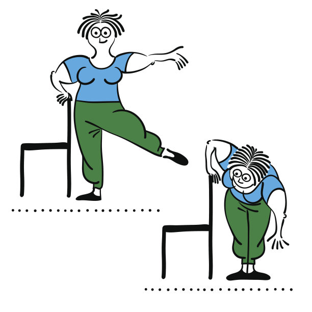 老妇人的运动。普拉提动作设置图片下载