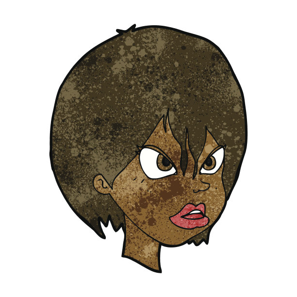 卡通生气的女人图片下载