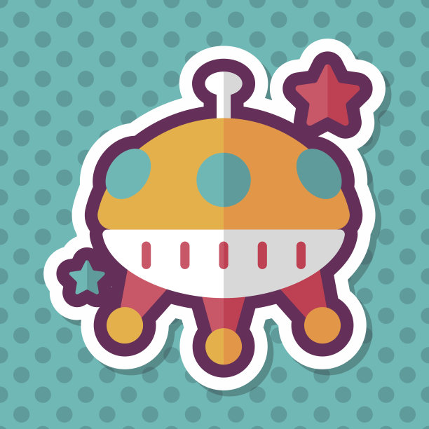 空间平面图标与长阴影，eps10图片下载