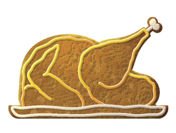 姜饼烤火鸡，鸡花糖衣图片下载