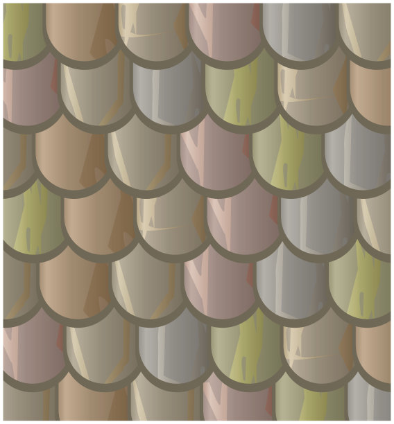 粘土屋顶瓦，石板的矢量纹理插图。图片下载