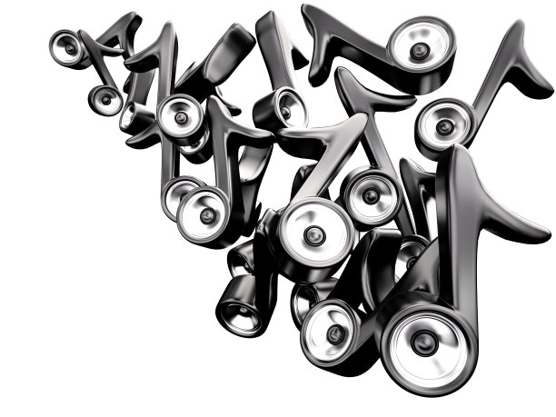 音频扬声器系统中注号。背景、3 d图片下载