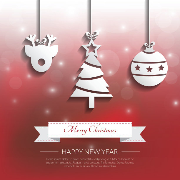 圣诞节贴花背景。向量/插图。图片下载