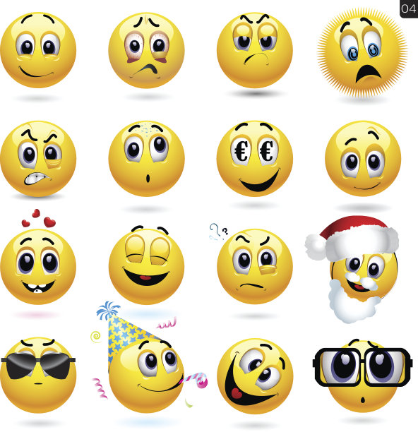 矢量笑脸图标集图片下载