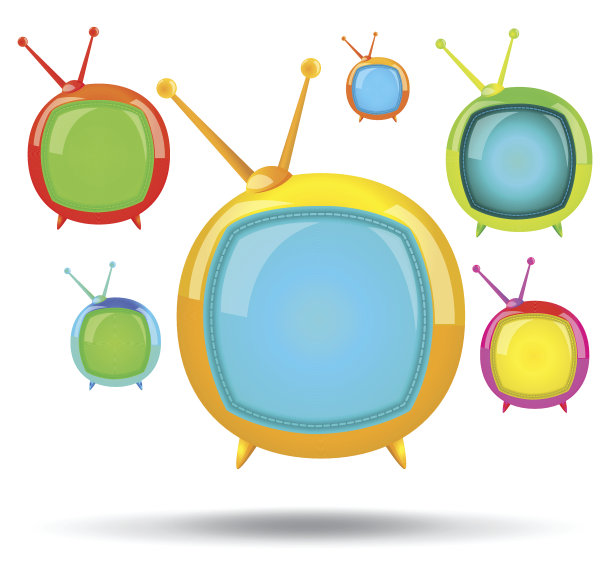 矢量彩色电视图片下载