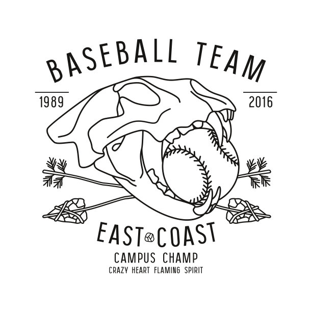 头骨的动物。棒球队会徽图片下载