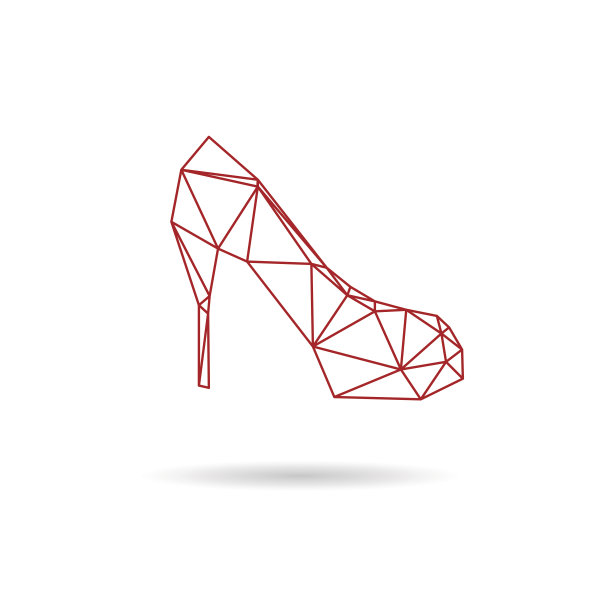 高跟鞋抽象孤立的白色背景图片下载