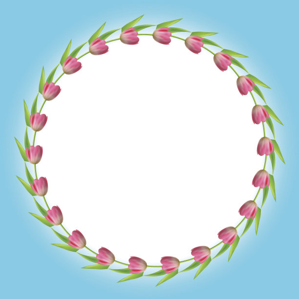 郁金香花孤立。矢量图图片下载