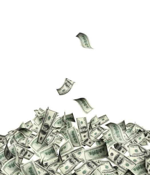 飞行中的美元钞票图片下载
