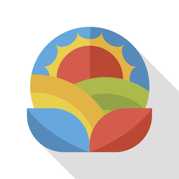 农场太阳平面图标图片下载