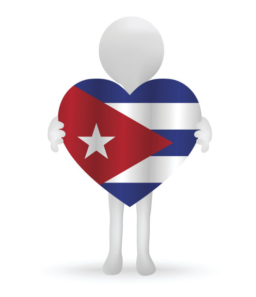 手持古巴国旗的3d男子图片下载