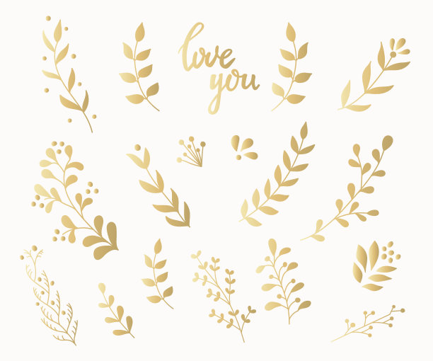 繁盛华丽的装饰金墨书法图片下载