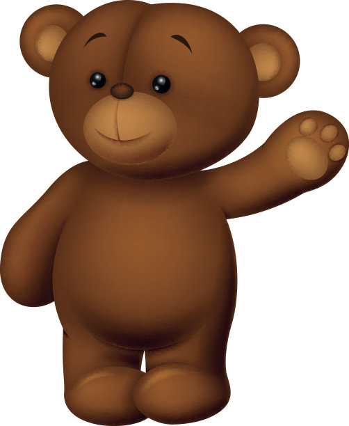 小熊卡通挥手图片下载