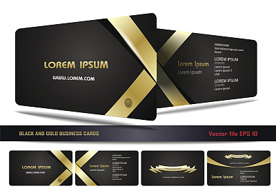 黑色和金色的名片图片下载