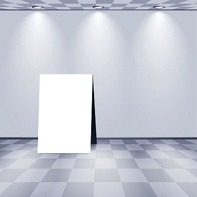 白色房间，有广告架图片下载