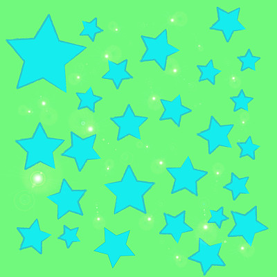 神奇的散景蓝星，绿色背景图片下载