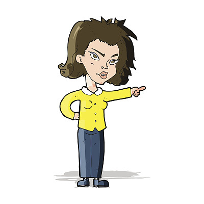 卡通女人指向图片下载