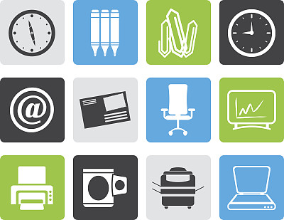 黑色的商业和办公工具图标图片下载