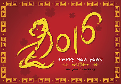 2016猴年中国新年设计图片下载