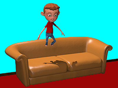 卡通男孩跳图片下载