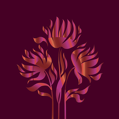 矢量插图与艺术装饰花图片下载