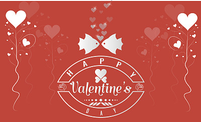 情人节插图和排版元素图片下载