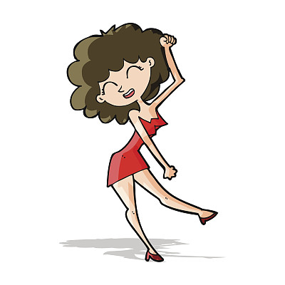 卡通跳舞的女人图片下载