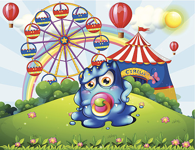 小怪物在山顶上狂欢图片下载