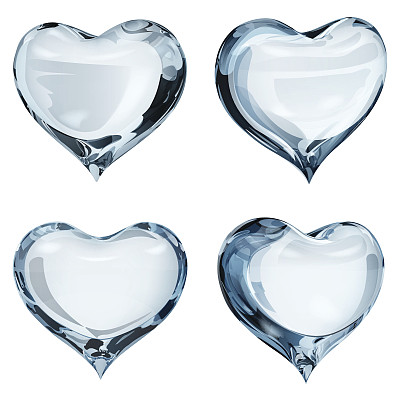 不透明的浅蓝色心形图片下载