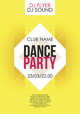 垂直音乐派对背景与颜色图形元素和文本。图片下载