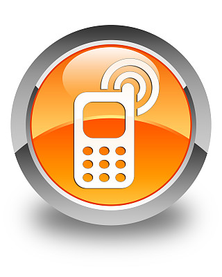 手机铃声图标橙色圆形按钮图片下载